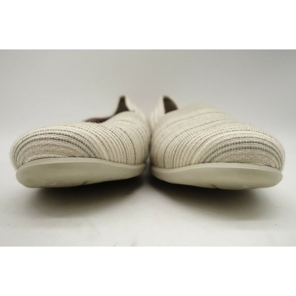 Munro American Cream Striped Slip On Walking Wedge Loafers Shoes Womens 9.5 M - Picture 5 of 10